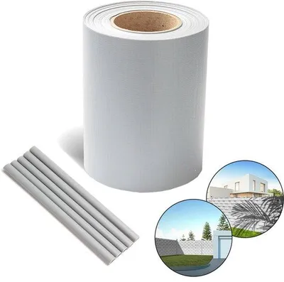Zdjęcie produktu dla Listwa ochronna PVC, szara, 70 metrów x 19 cm, z klipsami - do ogrodu i balkonu