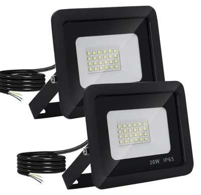 20W LED-Flutlicht 6500K 2000lm IP65 2er-Set schwarz