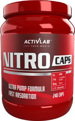 Immagine prodotto di Activlab Nitro Caps 240 capsule, arginina, citrullina malato, citrullina, niacina, rigenerazione