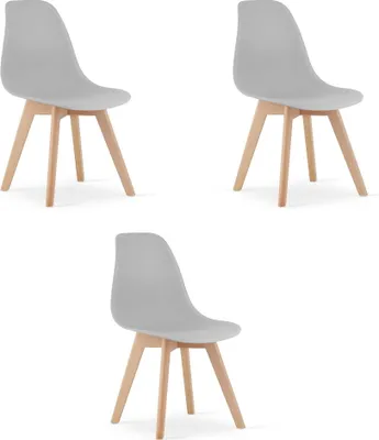 Immagine prodotto di Set di 3 sedie Valora KITO grigie - set di 3 sedie grigie per una seduta semplice