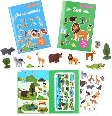 Productafbeelding van Famanu Stickerbuch mit Wiederverwendbaren Stickern - 2 Stück
