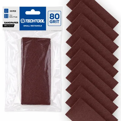 Obrázok produktu pre TECHTOOL TTSP80SR, brúsny papier P80, 110 x 53 mm, 10 kusov