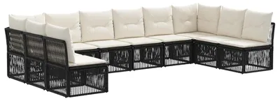 Produktbild von vidaXL Gartensofa-set 10 pcs Schwarz Poly-Rattan