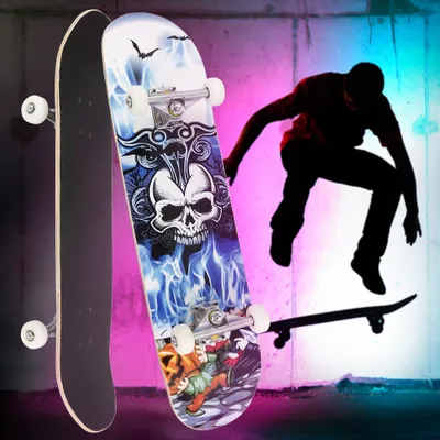 Produktbild von Skateboard Komplettboard Longboard Funboard Holzboard Ahornholz 79x20cm