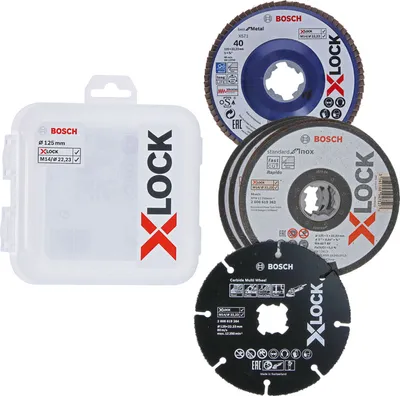 Produktbild von Bosch X-LOCK Trenn- und Fächerschleifscheiben-Set, 5-teilig, 125 mm, CMW
