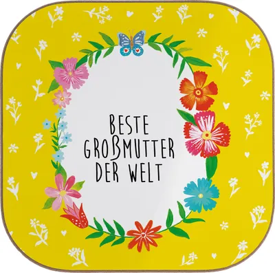Produktbild von Mr. & Mrs. Panda Untersetzer für Gläser Großmutter - Weiß - Geschenk, Kleinigkeit, Bester, Coaster, gläseruntersetzer, Glas, Mitbringsel, bieruntersetzer