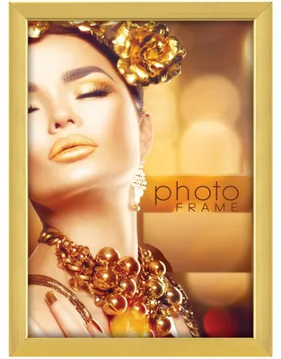 Image de Cadre photo plastique rectangulaire or pour 13x18 cm