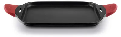 Grillpfanne Aluminium 45 cm antihaftbeschichtet mit Deckel
