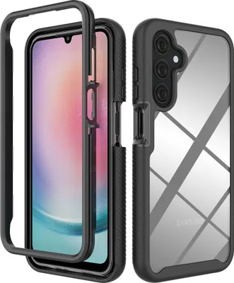Produktbild von Galaxy A25 Hülle, Hybrid Transparente Rückseite TPU Bumper Stoßfest Schutzhülle für Samsung Galaxy A25 Schwarz
