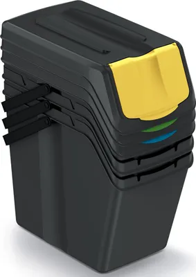 Obrázok produktu pre nabbi Odpadkový kôš na triedený odpad (3 ks) ISWB25S3 25 l - čierna / kombinácia farieb