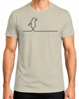 Immagine prodotto di T-shirt da uomo con la linea Balum, motivo "Osvaldo Cavandoli Strichmännchen", stile cartoon, colore: naturale, taglia: XL