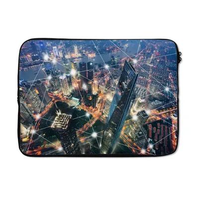 Produktbild von MuchoWow® Laptop Hülle 13 Zoll Stadtnetz Laptoptasche - Laptophülle - Sleeve - Rundumschutz