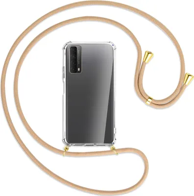 Produktbild von Handykette Backcover-Schutzhülle mit Band (Metall goldfarben) für Huawei P smart 2021 - grün/blau/weiß