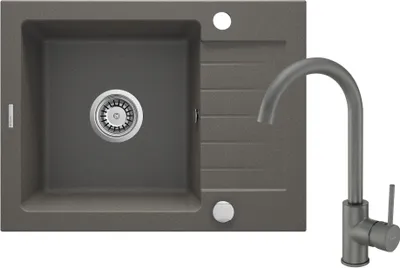 Obrázok produktu pre Granite sink with 1-bowl faucet with drainer