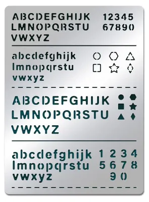 Edelstahl-Schablonen-Set, Alphabet, 19 x 14 cm