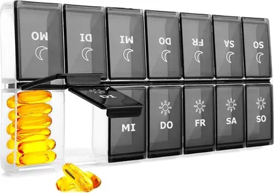 Produktbild von Tablettenbox 7 Tage Morgens & Abends XL für Vitamine & Medikamente