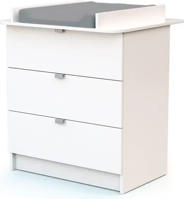 Immagine prodotto di WEBABY - Cassettiera fasciatoio 3 cassetti legno - Bianco -79 x 65,5 x 92 cm ALBA
