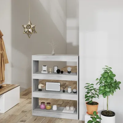 Produktbild von vidaXL Bücherregal/Raumteiler Grau Sonoma 80x30x103 cm Holzwerkstoff - Bücherschrank - Bücherschränke - Bücherregal - Aufbewahrungsschrank