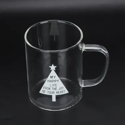 Produktbild von 350ml Transparente Milch Tasse Kaffee Becher Tee Glas Trinkgeschirr mit Griff für Küche SuppliesPine