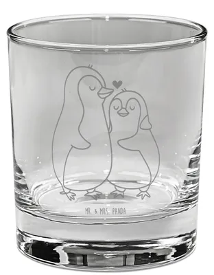Produktbild von Mr. & Mrs. Panda Glas Pinguine Einschlafen - Transparent - Geschenk, Valentinstag, Tumbler, Longdrinkglas, für Freundin, Ehefrau, Freund, Cocktailglas, Jahrestag, Frauen