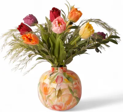 Produktbild von WinQ-Bouquet Tulpen 60cm Mehrfarbig-Seidenblumen-Künstliche Tulpen