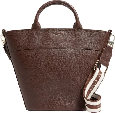Produktbild von Ted Baker Leder Handtasche Umhängetasche Wilsona Webbing Cross Body Leather Tote Bag Brown braun