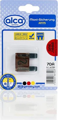 Image de alca® Maxi fusible 70A ; 1 pc. Blister 32 V couleur - marron Maxi fusible plat pour véhicules camions bus engins lourds tracteurs automobiles