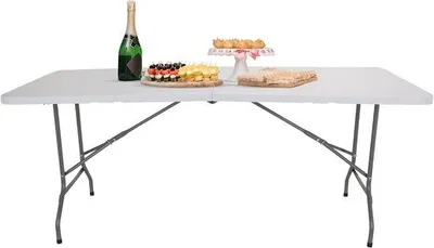 Produktbild von Klapptisch aus Kunststoff Weiß 152 x 70 cm für Camping und Garten