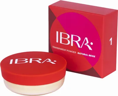 A makeup product, transparent powder, and its packaging are displayed against a white background.