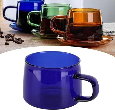 Obrázek produktu pro Borosilikátová kávová šálek s uchem, 250 ml, průhledná – udržitelný design – ideální šálek na kávu a čaj