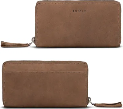 Produktbild von ROYALZ "Helena" Vintage Leder Portemonnaie Damen groß Reißverschluss viele Fächer Geldbörse Damen RFID Schutz Geldbeutel Frauen Leder
