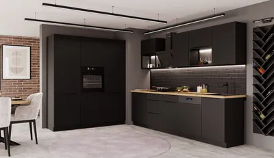 Produktbild von Küche SIENA LOFT - 280 + 180 cm Küchenzeile Küchenblock Einbauküche Schwarz matt