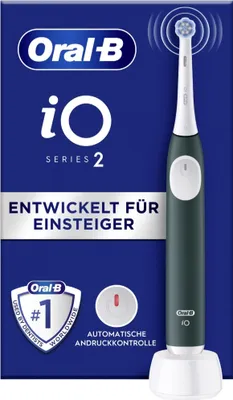 The image shows the packaging of an Oral-B iO Series 2 electric toothbrush.