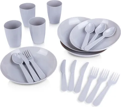Image de Set de pique-nique Tourist Assiette Tasse Couverts Plastique Réutilisable