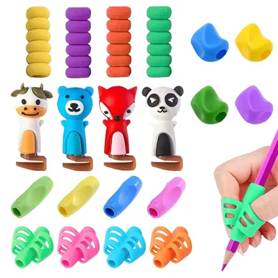 Image de Solidchoice - 20 stylos à mine - Poignées en silicone souple - Instruments d'écriture - Correcteur de calligraphie - Soulagement des doigts - Confortables et durables - Poignées pour stylos