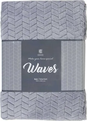 Obrázok produktu pre Deka, moderná, minimalistická deka Waves 150x200cm sivá