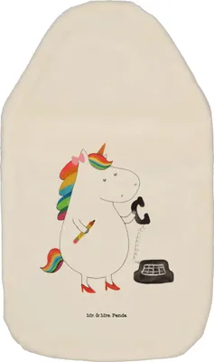 Produktbild von Mr. & Mrs. Panda Wärmekissen Einhorn Sekretärin - Weiß - Geschenk, Flauschige Wärmflasche, Rechtsanwaltsgehilfin, Rechtsanwältin, naturkautschuk, Unicorn, Einhörner
