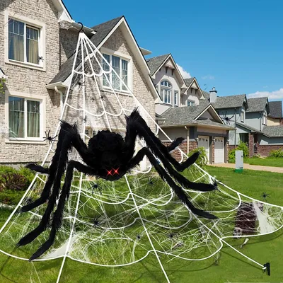 Produktbild von Halloween Deko Outdoor Garten Gruselig Spinnennetz Groß Set