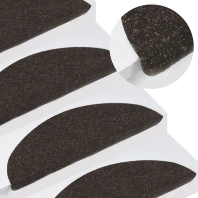 Produktbild von The Living Store Stufenmatten Selbstklebend 10 Stk. Schwarz 56x17x3 cm