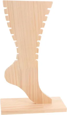 Obrázek produktu pro Držák na šperky ve tvaru boty - dřevěný stojan - pro prezentaci šperků - odnímatelná základna - rozměry 31x19x8 cm - béžová barva