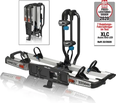 Produktbild von XLC Heckträger Azura Xtra LED f Kupplung faltbar, für 2 E-Bikes, abklappbar