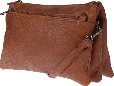 Produktbild von Christian Wippermann Damen Tasche Schultertasche Umhängetasche Crossover Bag Leder Optik Handtasche Braun