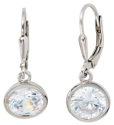 Produktbild von Ohrringe Ohrhänger Boutons mit Zirkonia 925 Silber rhodiniert Ohrschmuck Damen