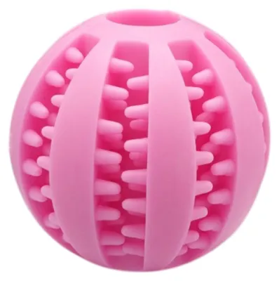 Produktbild von Hundespielzeug Futterball zum Befüllen – Zahnpflege Spielball in 3 Größen & 8 Farben Pink 5 cm