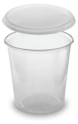 Produktbild von 250x Rundbecher klar 500 ml mit Deckel PP mikrowellengeeignet