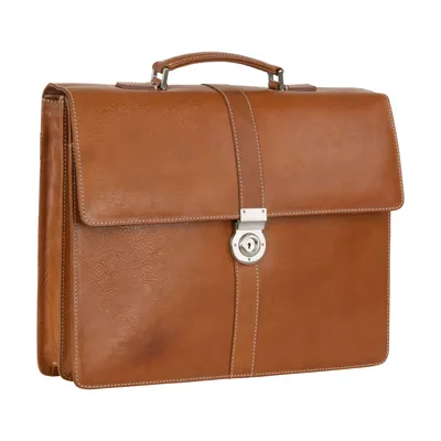 Produktbild von LEONHARD HEYDEN Leder Aktentasche Schultertasche mit Laptopfach Bergamo Briefcase 2 Light Brown braun