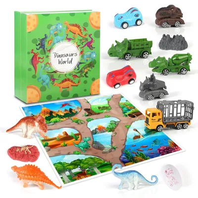 Produktbild von Adventskalender 2026 kinder weihnachtskalender 2026 Dino Christmas weihnachtskalender Dinosauriertransporter Dinosaurierauto Minidinosaurier für Kinder ab