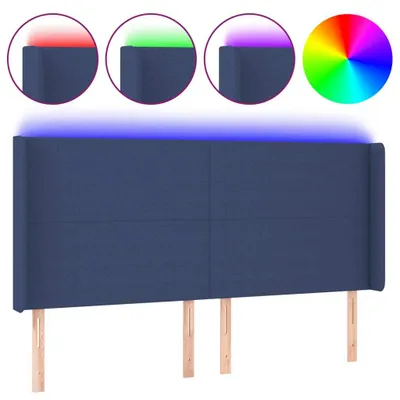 Obrázok produktu pre vidaXL LED čelo modré 163x16x118/128 cm látka