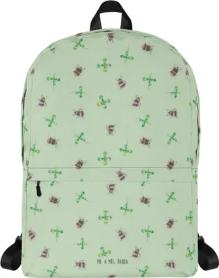 Produktbild von Mr. & Mrs. Panda Rucksack Hummeln Kleeblatt - Grün - Geschenk, Biene Deko, Lustige Sprüche, Spruch Positiv, Backpack, Hummel, Daypack, Laptoprucksack, Schulrucksack