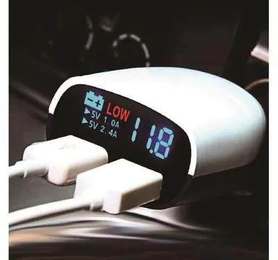 Produktbild von DBautomotive DB13190 2x USB Autoladegerät mit Voltmeter und Alarm